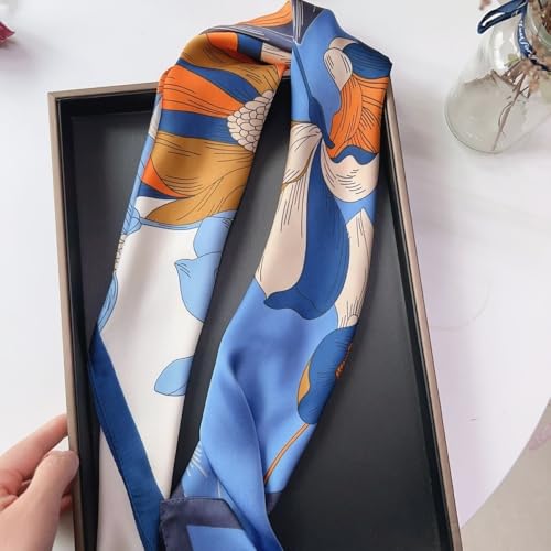 Silk Scarf for Women Lightweight Satin Hair Bandanas Head Scarves Satin Neck Wrap Headscarf 27.5"4