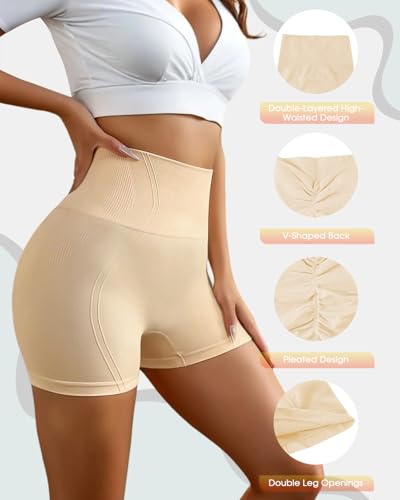 Image of Seamless Tummy Control Shorts High Waisted Shapewear Sculpting Shorts Smoothing Underwear for Women