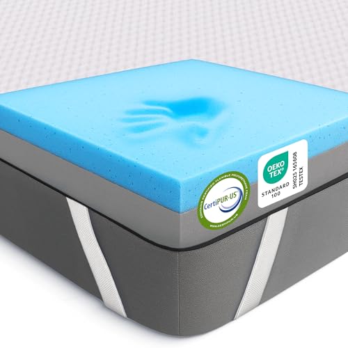 MKS 2-in-1 Gel Topper – Gelschaum Topper 180x200cm mit H3 & H4, 5-Schichten-System, Druckentlastung, Mesh-Seiten & Elastikbändern – Ideal für Seiten-, Rücken- & Bauchschläfer