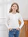 Kimoda White Ribbed Tops 7-8 Years Fall Lightweight Stretch Knitt Lettuce Trim Pullover