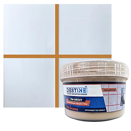 Image of DESTINE READY-TO-MIX inchTILE GROUT inch (16 COLOURS) (ALL PACKS: 100 Gm,250 Gm,400 Gm,800 Gm,1 Kg), Waterproof, Cement Based Tile Joint Filler, Crack Filler, Mosaic Gap Filler (100 Gm, Jaisalmer)