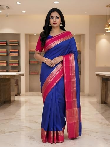 ZHANAKI VASTRA royal blue mysore silk saree – image 2