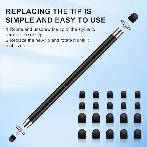 10Pack Stylus Pen,Stylus Pens for Touchscreen, 2-in-1High Precision and Sensitivity Stylus Pen for iPad,iPhone,Smartphones,Android and Tablets,All Universal Touch Screen Devices(10Stylus Pen+20 Tips) - Image 4