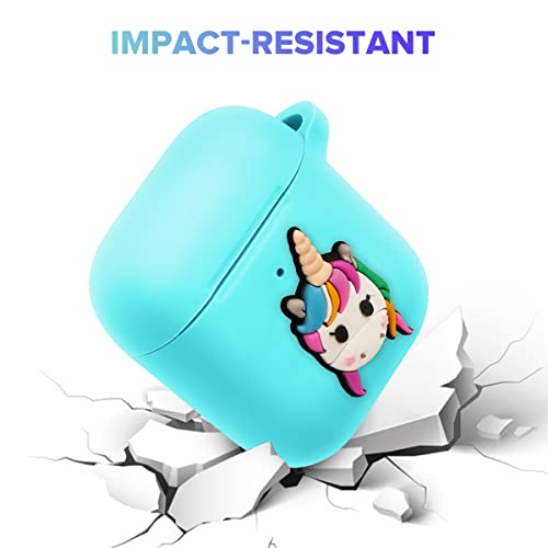 Flocute Silicone Case Compatible With Airpods 1&2 Silicone Cartoon Case With 3D Unicorn Funny Cute Cover With Keychain Gift For Women Girls Kids For Airpods 1Th 2Th (Unicorn) #TOP3