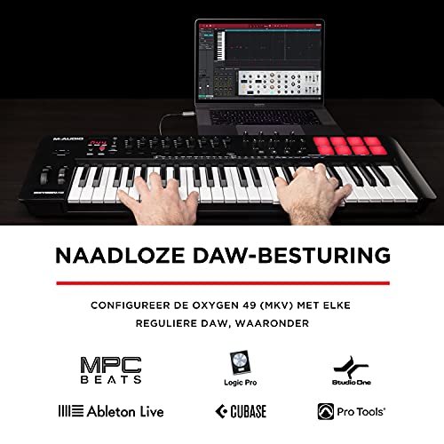 M-Audio Oxygen 49 V – 49-toetsen USB MIDI Keyboard Controller met Beat Pads, Smart Chord & Scale Modes, Arpeggiator en… - Image 7