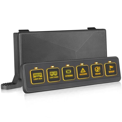Wireless Switch Panel, Nirider 6 Gang Switch Panel 4 Control Modes 12V 24V Universal Circuit Control System Strobe Switch Relay Box Multifunction Switch Panel for Truck Jeep SXS UTV ATV Car Van Tacoma
