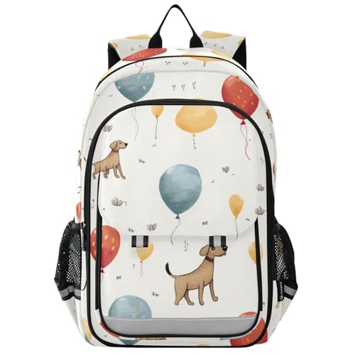 ALAZA Cute Dog with Balloon School Backpacks Reflective Safety Backpack