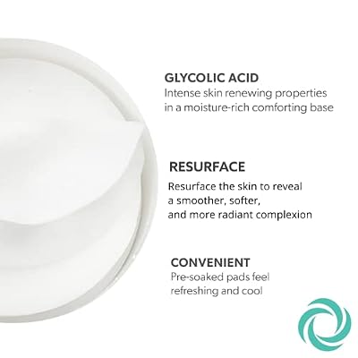 Serious Skincare Glycolic Acid Resurfacing Treatment Pads for Face, Exfoliating Skin Perfecting Pre-Soaked Disc, Reduces Appearance of Fine Lines and Wrinkles, Vitamin E, Aloe, (2Pack/60 Pads Each)