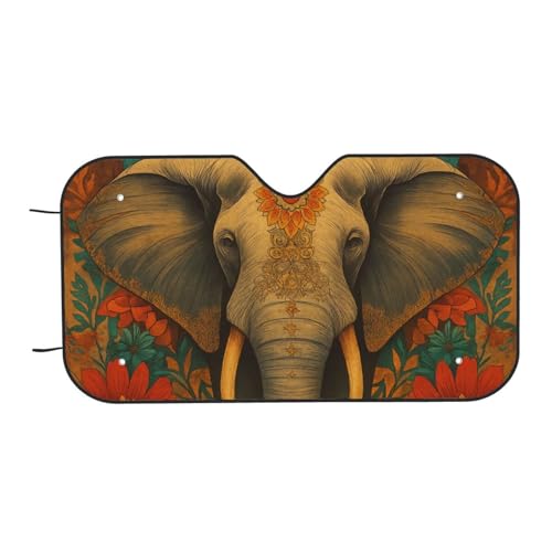 Pare-soleil voiture éléphant universel pliable ventouse couverture pare-brise SUV 76x140