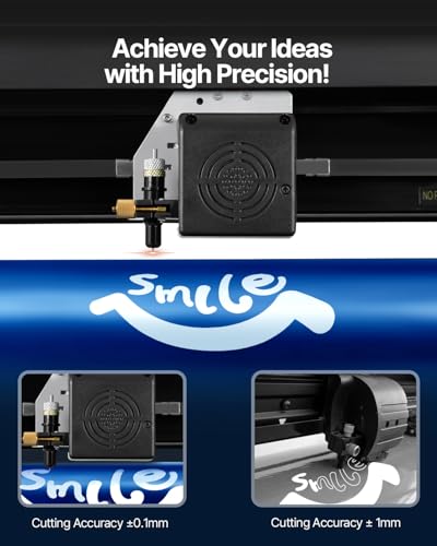 Image of VEVOR Vinyl Cutter Machine, Upgraded 28 Inch Paper Feed Cutting Plotter Bundle, Adjustable Force & Speed Vinyl Printer with Powerful Stepper Motors, Signmaster Software Compatible with Windows System