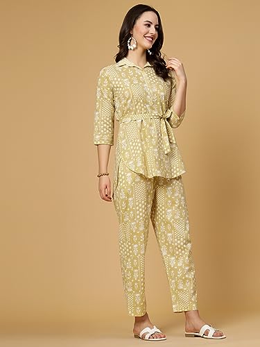 Image of Pistaa's Women Summery Floral Cotton Co-ord Set