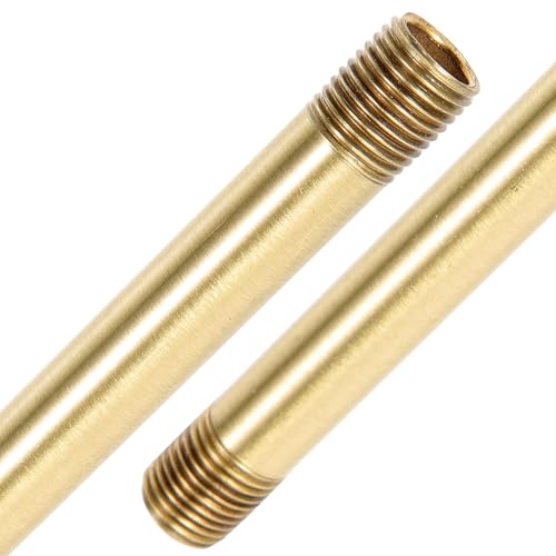 MAGICLULU Copper Straight Lamp Stem Hollow Tube Lighting Rod DIY Lamp Parts Lightweight Rust-Resistant Fixture Accessory with Threaded Ends Replacement Fittings