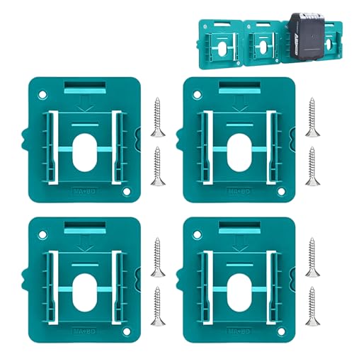 4 Stück Batteriehalte Kompatibel mit Makita &Bosch 14.4-18V Wandhalterung Akku-Aufbewahrungsgestell Akkuhalter für BL1860 BL1850 BL1840 BL1830 Akku