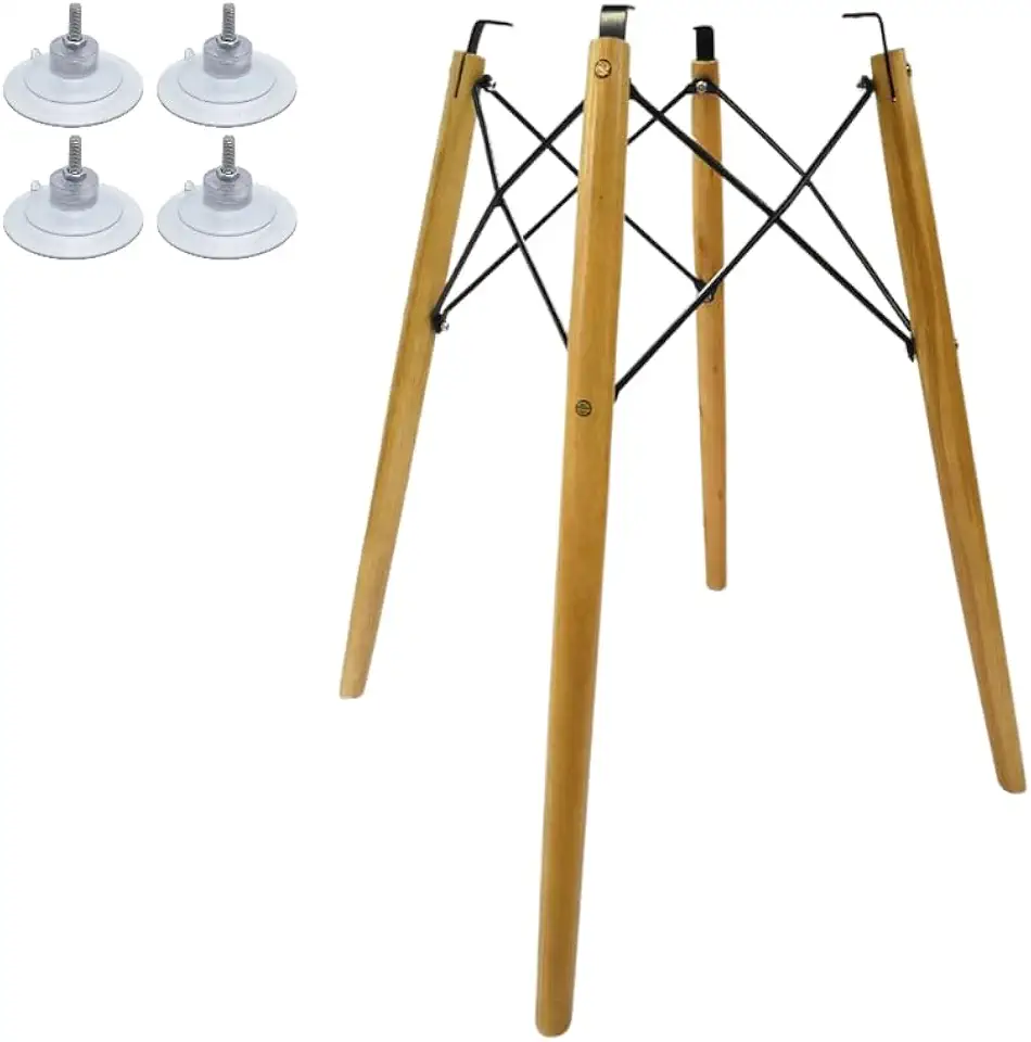 Pe Palito Base Eiffel 75cm Eucalipto Charles Eames Para Mesa MDF ou Mesa Vidro Ventosa (Para Vidro)