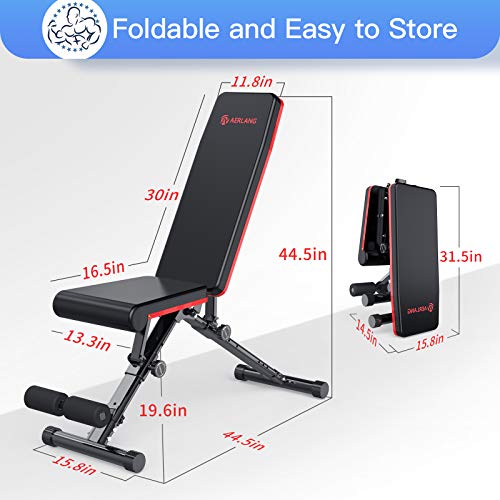 1 Weight Bench, Adjustable Strength Training Bench for Full Body Workout, Fast Folding/Incline/Decline Utility Workout Bench for Home Gym with a Professional Training Manual - Image 7