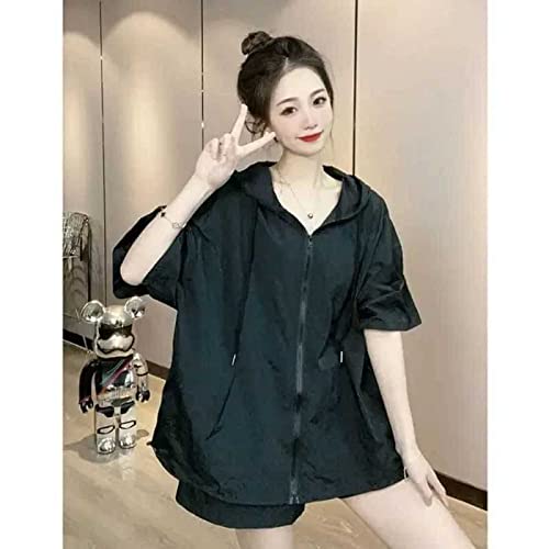 Chaqueta negra de protección solar talla S ligera y holgada miniatura 1