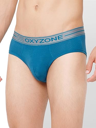 Image of OXYZONE Men's Modal Solid Brief with Sweat-Absorbent & Anti-Odour Fabric, Lightweight, Tag-Free, Breathable Innerwear with Outer Soft Waistband