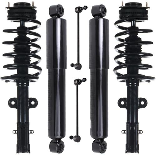 Image of Detroit Axle - 6pc Front Struts Shocks Kit for 13-16 Chrysler Town & Country, 12-18 Dodge Grand Caravan, 12-15 Ram C /V, 2 Struts & Coil Spring 2 Sway Bars 2 Rear Shock Absorbers Replacement Suspension