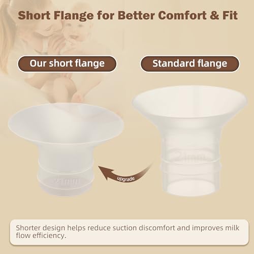 Image of Breast Pump Replacement Parts Kit Compatible with Eufy Electric Wearable Breast Pumps E10 / E20 / S1 / S1 Pro, Includes Valves, Silicone Diaphragms, Flanges, Cleaning Brush & Milk Storage Bottles