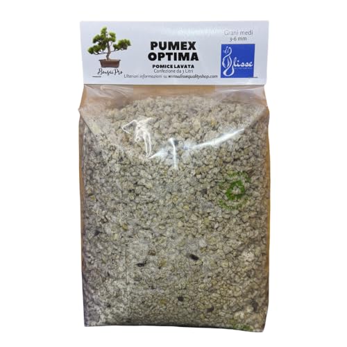 BonsaiPro Pumex Optima piedra pómez lavada y seca, substato para bonsái, listo para usar, 3 litros
