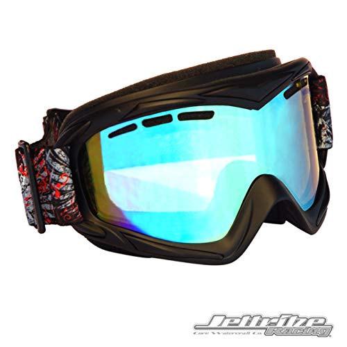 Matte Black Water Sport Helmet Goggles | Deep Set Narrow Floating Frame | Revo Lens + Case | Jet Ski Goggles Sport Designed For Kite Boarding, Surfer, Kayak, Pwc Racing #TOP5