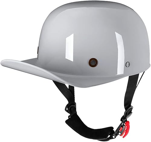 Miniatura 3 de Woljay Casco de motocicleta estilo retro vintage con cara abierta, gorra de béisbol, medios cascos para hombres y mujeres, para ciclomotor, jet