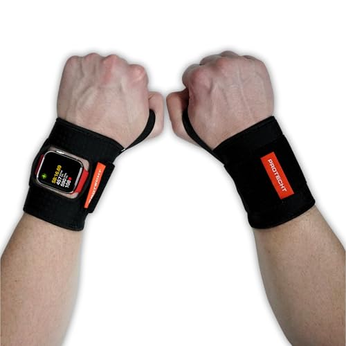 PROTECHT Wrist Wraps for Weightlifting with Smartwatch (Reg/Large (6.5-8