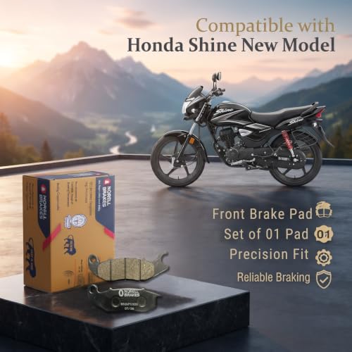 Image of Norell 8906219820854 Front Disc Brake Pad (01 Set) Compatible with Honda Shine NM | Front Brake Pad Set