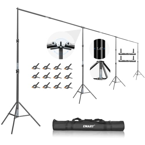 EMART support fond 30×10ft lourd 300° rotatif 12 pinces