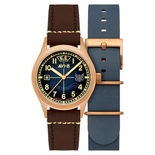 AVI-8 Flyboy Eagle Squadron Automatic Bronze 85th Limited Edition Southend AV-4145-02