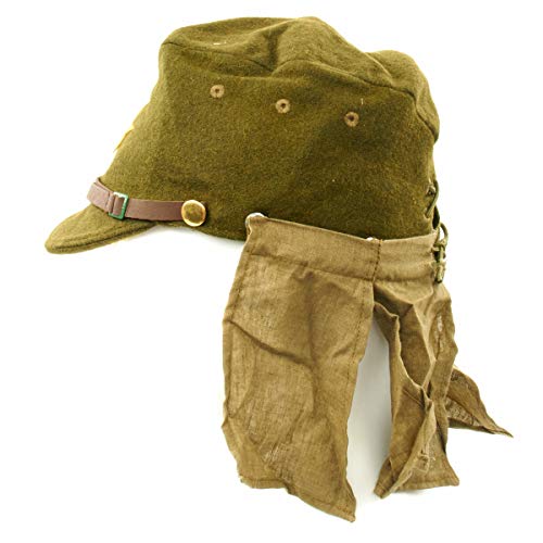 Japanese Wwii Army Em/Nco Field Hat With Neck Flaps- Size 7 1/4 #TOP4