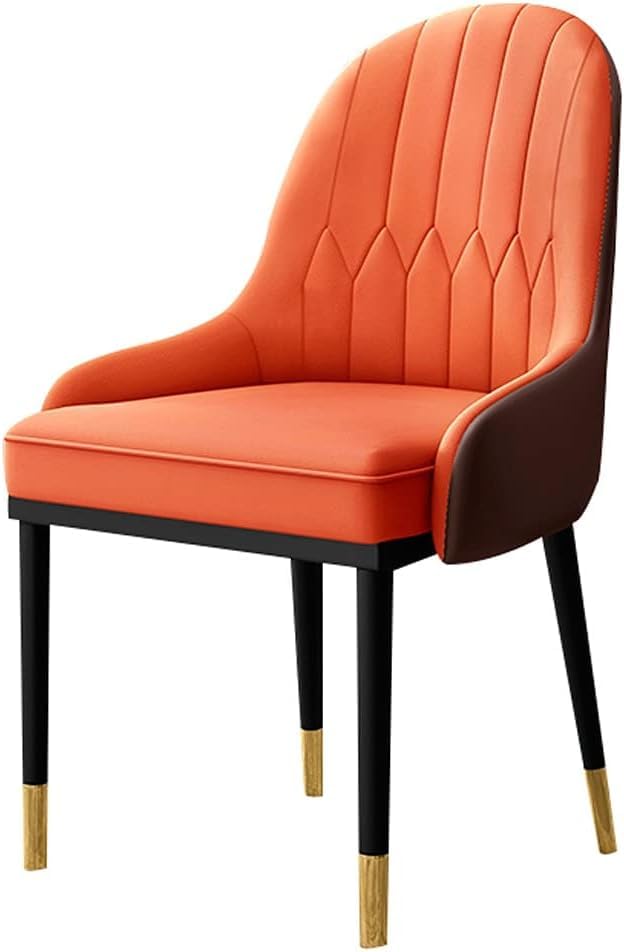 Chaise de salle manger en cuir doux imperméable au design raffiné A3