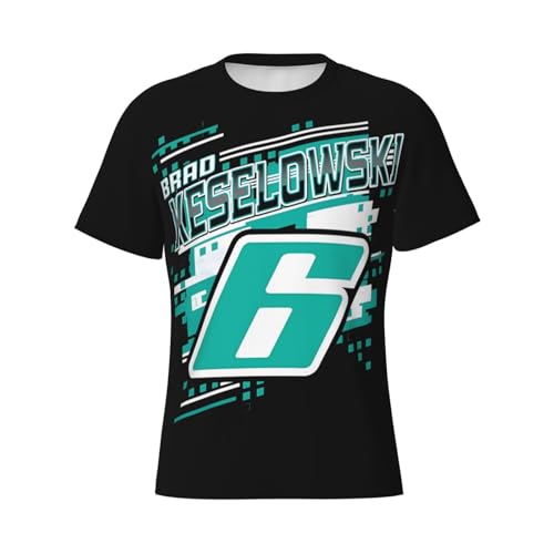 Brad Keselowski 6 Men's T-Shirt Printing Performance Short Sleeve Crewneck T-Shirt Tight Sport Classic