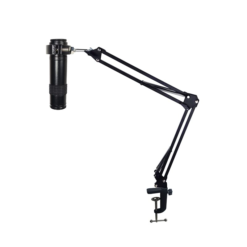Image of Microscope Articulated Arm Stand Ring Light Set, 64 LED Ring Light C Mount Lens Holder 26mm-52mm Adjustable Clamp, HDMI USB Camera Lens Electronic Soldering Repairing Stand (Microscope Stand)