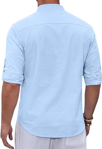 Image of Zombom Men's Kurta || Chinese Collar Long Sleeves || Straight Hip Length Kurtas || Short Kurta for Men || for Festival || Function || Occasion Wear Fancy Kurta for