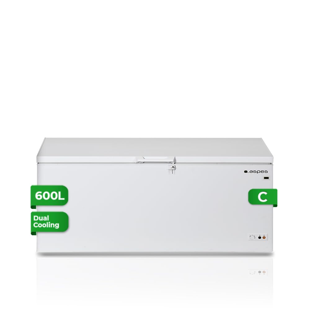 Aspes Congelador horizontal Blanco ACH6200EDC. Capacidad 600 Litros, Dual Cooling, 2 Cestas, Bajo nivel Sonoro, Eficiencia Energética Clase C