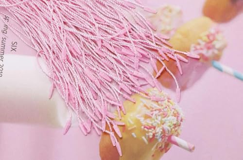 Image of Little Blooms Nylon Hang Tag Strings - 1000 pcs | Durable Loops for Garments, Clothing Labels (Pink)