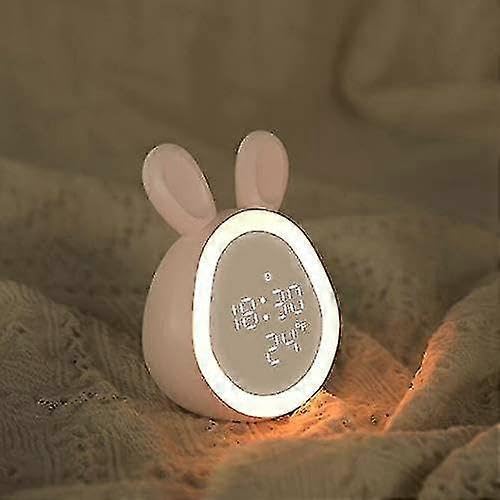Réveil en forme de lapin rose avec veilleuse, le cadeau idéal pour décorer une chambre