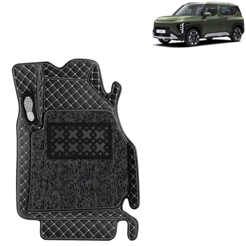 Image of KINGSWAY Accessories Premium 7D Car Floor Mats Only Compatible with Kia Syros Year 2025 Onwards All Model, Set of 3 Pcs, 100% Waterproof & Washable Luxury 7D Car Foot Mats, Classic Black