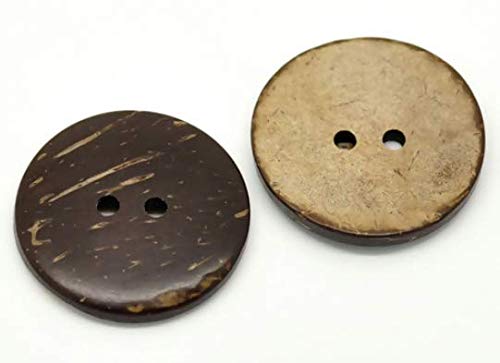 COTOWIN 10 Bottoni In Legno Marrone 45mm Con 4 Fori - Per Cucito E Progetti Fai Da Te
