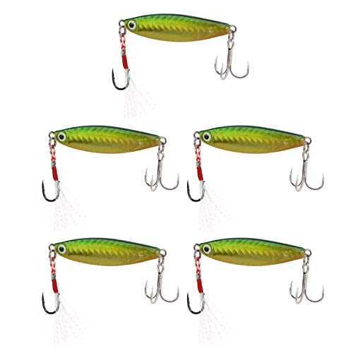 Isca de pesca Vib, forma de corpo aerodinâmica de ferro artificial 5 peças de metal Vib isca de pesc