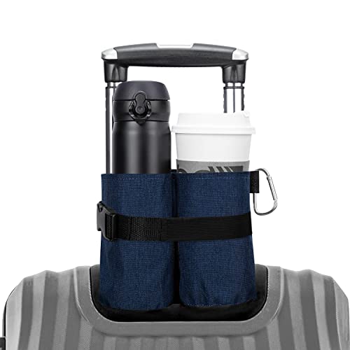 Portavasos de equipaje, portaequipaje, portaequipaje, portabebidas de viaje para la mayoría de las manijas de la maleta, libera tus manos para viajeros, turistas, asistentes de vuelo Cover