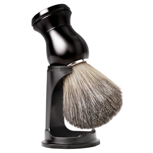Shaving Brush Set 2 in 1, Shaving Brushes for Men with Comfortable Handle, Soft Bristle Shave Brush Shaving Kit Includes Brush Stand, Christmas, Birthday Gift for Bearded Man