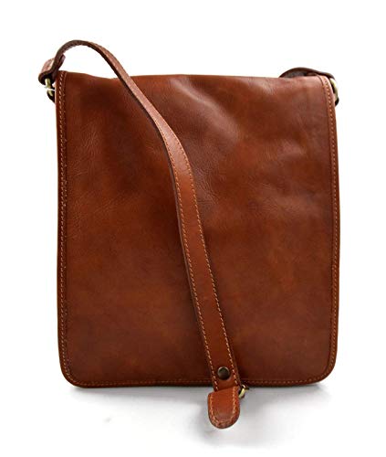 Sac en cuir véritable style sacoche postier, la maroquinerie authentique couleur miel