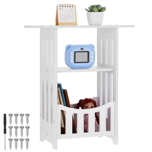 Mesa auxiliar blanca de 15.6 pulgadas estable y compacta Zerodeko 2