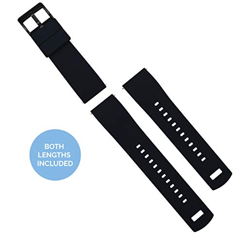 Image of 18mm Black /Yellow - BARTON Elite Silicone Watch Bands - Black Buckle Quick Release