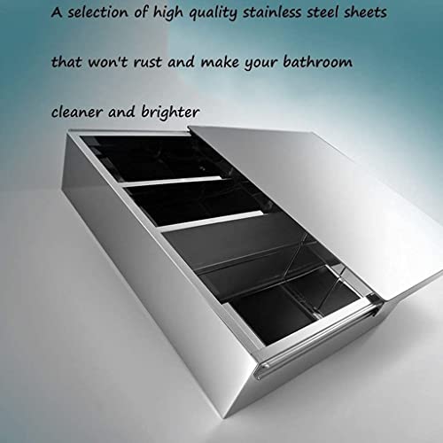 ROLTIN Bathroom Wall Mounted Cabinet, Storage Organizer Wall-Mounted Bathroom Mirror Cabinet Sliding Door Storage Mirror Stainless Steel Cosmetic Storage Cabinet - Afbeelding 5