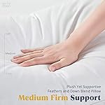 puredown® Goose Feathers and Down White Pillows with 100% Soft Cotton Cover, Bed Sleeping Hotel Collection Pillows Set of 2 King Size - Image 4