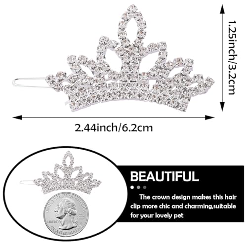 PET SHOW 1pc/Pack Dog Tiara Crown Hair Clips Bows for Small Dogs Costume Crystal Rhinestone Girls Puppies Barrette Grooming Hair Accessories