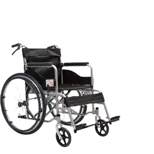 ソフトシートスムースタイヤ手動車椅子 式軽量アルミニウム合金製 型手動介護用車椅子 (スポークホイールソフトシートブラッククロス)